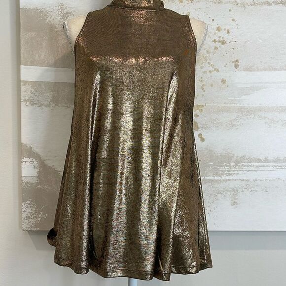 Gold/Bronze Metallic Sleeveless Top - Picture 1 of 5